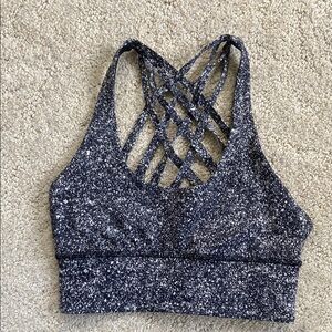 Speckled Sports Bra with Crisscross Back